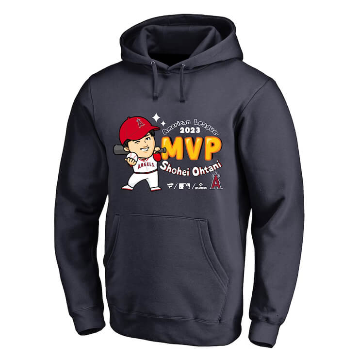 エンゼルス 大谷翔平 2023 アメリカン・リーグ MVP 受賞記念 パーカー ウェア メンズ レディース ユニセックス ファナティクス Shohei Ohtani Los Angeles Angels 2023 MVP Art HOODIE 大谷選手 大谷翔平選手 フーディー スポーツウェア 記念グッズ 記念アイテム