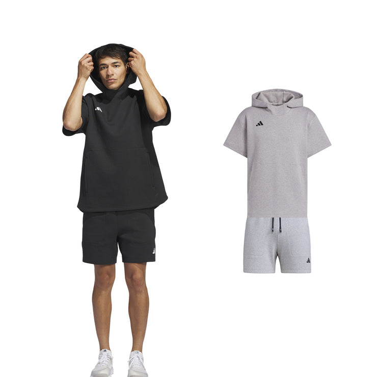 アディダス adidas 新品 未使用 パーカー ハーフパンツ 上下セット 薄手 2025モデル】アディダス 野球 ウェア 上下セット 半袖 スウェット