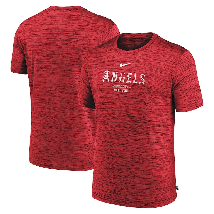 ナイキ ロサンゼルス・エンゼルス 半袖 Tシャツ ベースボールシャツ MLBオーセンティックコレクション Los Angeles Angels  Nike Red Authentic Collection Velocity Performance Practice T-Shirt メンズ ...