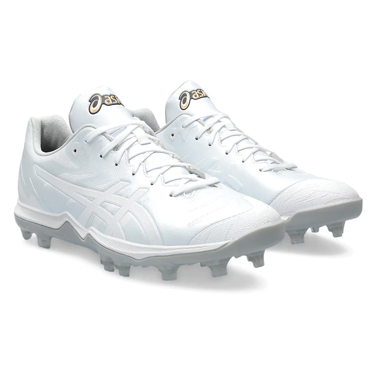 アシックス 野球 白スパイク ポイントスパイク ゴールドステージ i-Pro ファング スタッドスパイク 高校野球対応 26.0~30.0 大人 一般 1121A068 紐 ひも ローカット レギュラーカット 学生野球 ホワイト 軽量 試合 靴 goldstage fang asics