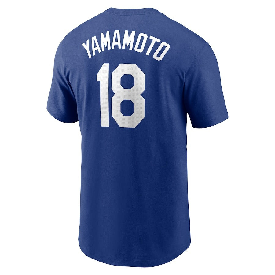 ナイキ MLB 山本由伸 ロサンゼルス・ドジャース 半袖 Tシャツ ブルー Los Angeles Dodgers Yoshinobu Yamamoto Nike 2024 Fuse Name & Number T-Shirt メンズ ML0124SS25 山本選手 グッズ メジャーリーグ あす楽