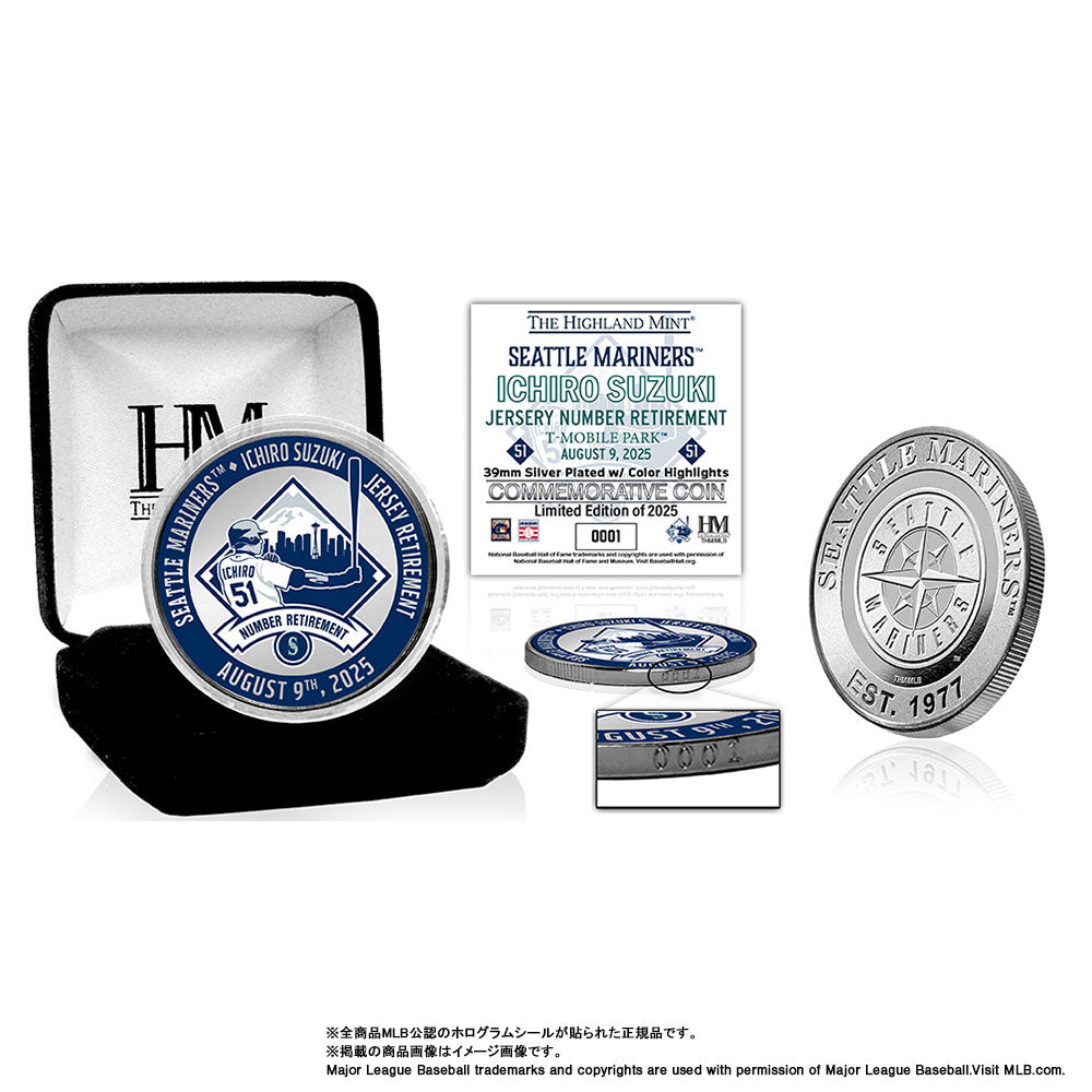 予約】マリナーズ イチロー 永久欠番記念 シルバーコイン ケース付き