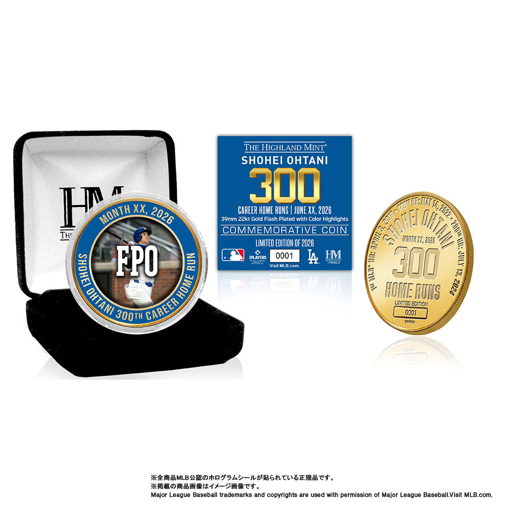 【予約】ドジャース 大谷翔平 MLB通算300本塁打達成記念 ゴールドコイン 記念品 記念グッズ 記念アイテム 大谷 グッズ ハイランドミント
