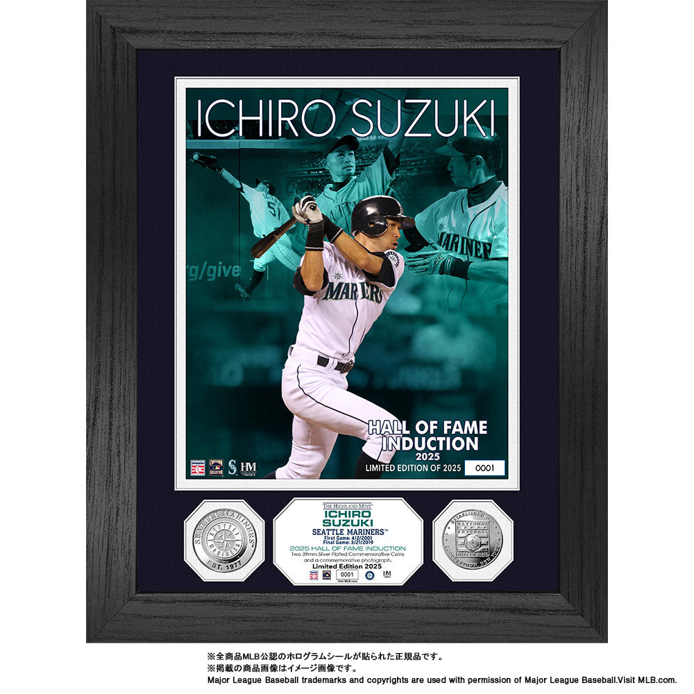 【予約】イチロー MLB 殿堂入り記念 ダブルコインフォトミント 記念品 記念グッズ 記念アイテム 写真 額 ICHIRO グッズ