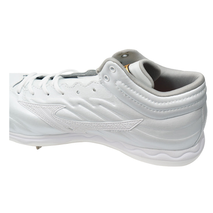 【球速が上がるスパイク】2025モデル ミズノプロ 野球 白スパイク 投手向け スピードレボ プロ MID ミドルカット 大人 一般 高校野球対応 中学生 25.0~30.0 11GM250001 ピッチャー 靴 金属スパイク 金具スパイク 樹脂底スパイク 試合 ホワイト 大きいサイズ mizuno pro