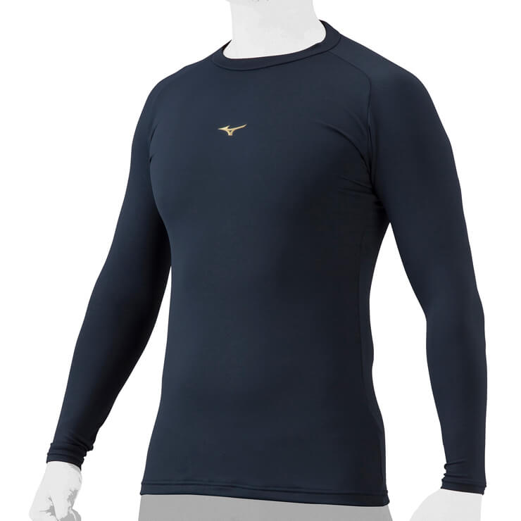 【2023モデル】ミズノプロ 野球 コンプレッション アンダーシャツ ローネック 長袖 ピチピチ 秋用 冬用 春用 大人 一般 12JAAC81 丸首 高校野球 中学生 高校生 インナー シャツ 厚い 厚手 温かい あったかい 黒 紺 ぴっちり 大きいサイズあり mizuno pro