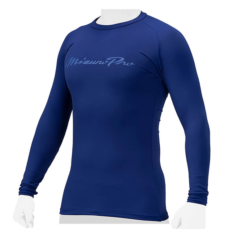 【2023モデル】ミズノプロ 野球 コンプレッション アンダーシャツ ローネック 長袖 ピチピチ 秋用 冬用 春用 大人 一般 12JAAC93 丸首 高校野球 中学生 高校生 インナー シャツ 厚い 厚手 温かい あったかい 黒 紺 ぴっちり 大きいサイズあり mizuno pro