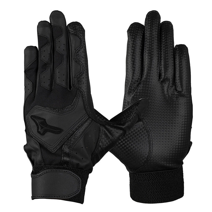 【刺繍1円】2025モデル ミズノ 高校野球対応 バッティンググローブ 両手用 ガチグラブ 打ち込み 耐久性 1EJEH280 バッティング手袋 打者用手袋 大人 一般 学生野球 中学生 高校生 練習 試合 バッティンググラブ 白 黒 mizuno