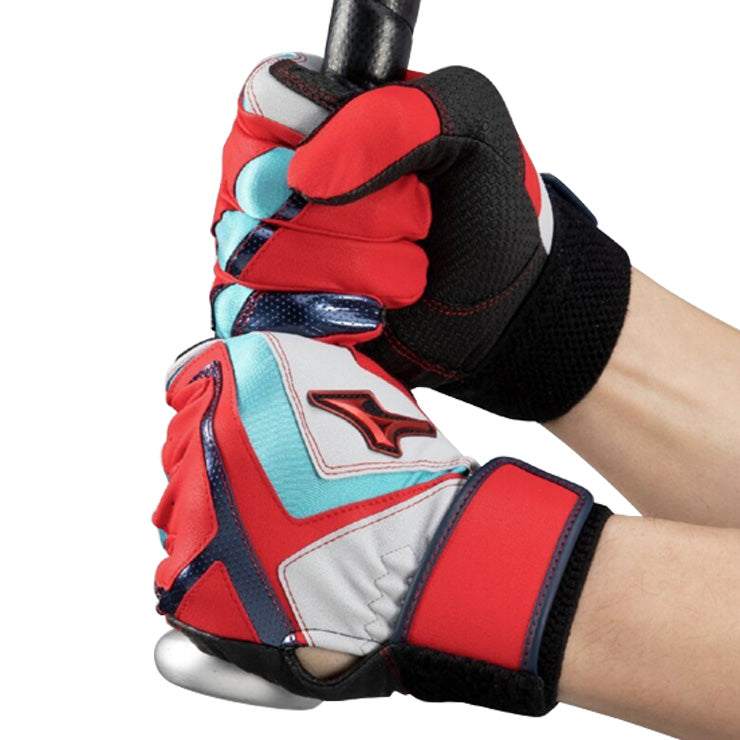 【刺繍1円】2025モデル ミズノ ジュニア用 バッティンググローブ ウィルドライブ レッド 限定カラー 両手用 少年野球 1EJEY554 バッティング手袋 バッティンググラブ 打者用手袋 カラー こども キッズ Jr 子ども 学童野球 リトルリーグ WILLDRIVE RED mizuno