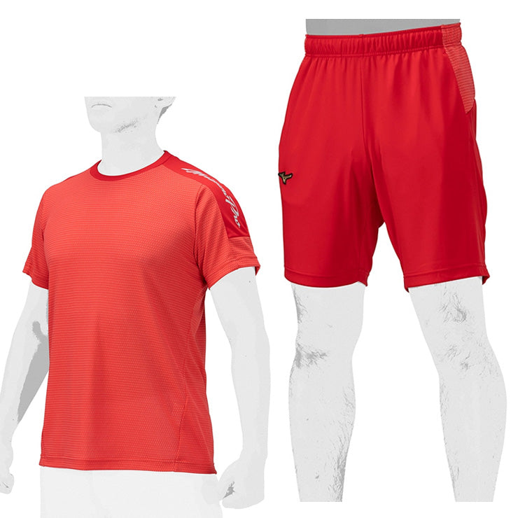 【2024モデル】ミズノプロ 野球 KUGEKI ICE 半袖 Tシャツ ハーフパンツ 上下セット メンズ ユニセックス 春物 夏物 12JABT86 12JDBP86 スポーツウェア トレーニングウェア 半袖シャツ 半ズボン ジム ランニング ジョギング 野球ウェア mizuno pro 大きいサイズあり