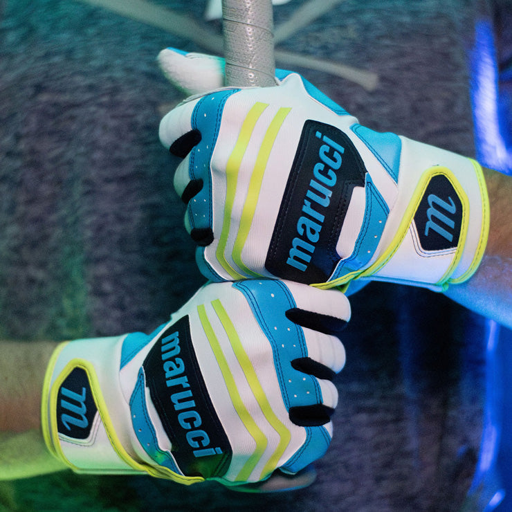 【2025モデル】マルーチ marucci バッティンググローブ FUZN PRO ファズン 両手用 天然皮革 一般用 MBGFZNP W/TL/NB マルチ カラー バッティング手袋 バッティンググラブ 打者用手袋 大人 一般 草野球 練習 試合 ソフトボール