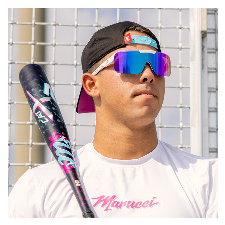 【2025モデル】マルーチ marucci 野球 ゴルフ スポーツサングラス Shield-Flip Performance Sunglasses メンズ MSNVSHIELDFLP-White マルチ マルッチ メガネ 眼鏡 UVカット 紫外線 撥水 スポーツ ジョギング アウトドア