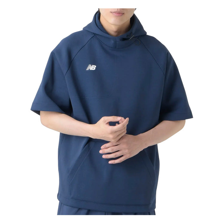 全3色 ニューバランス 野球 半袖 パーカー プルオーバー メンズ MT41708 上 スウェット フーディー スポーツウェア トレーニングウェア ランニング ジョギング 野球ウェア newbalance 大きいサイズあり