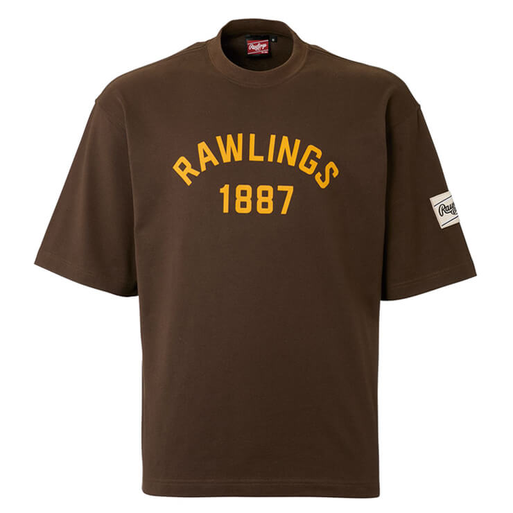 【2025モデル】ローリングス カレッジロゴ Tシャツ GROUND RED 半袖 メンズ ユニセックス AST15S13 春 夏 カジュアル タウンユース スポカジ スポーツウェア 半袖シャツ 野球ウェア rawlings