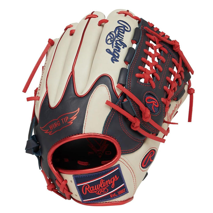 【2025モデル】ローリングス 軟式 グローブ グラブ オールラウンド用 ハイパーテック カラーズ シンク 右投げ用 GR5HTCN55W オールフィルダー用 一般軟式 軟式グローブ 軟式グラブ 右利き用 大人 一般 草野球 かっこいい カラフル rawlings