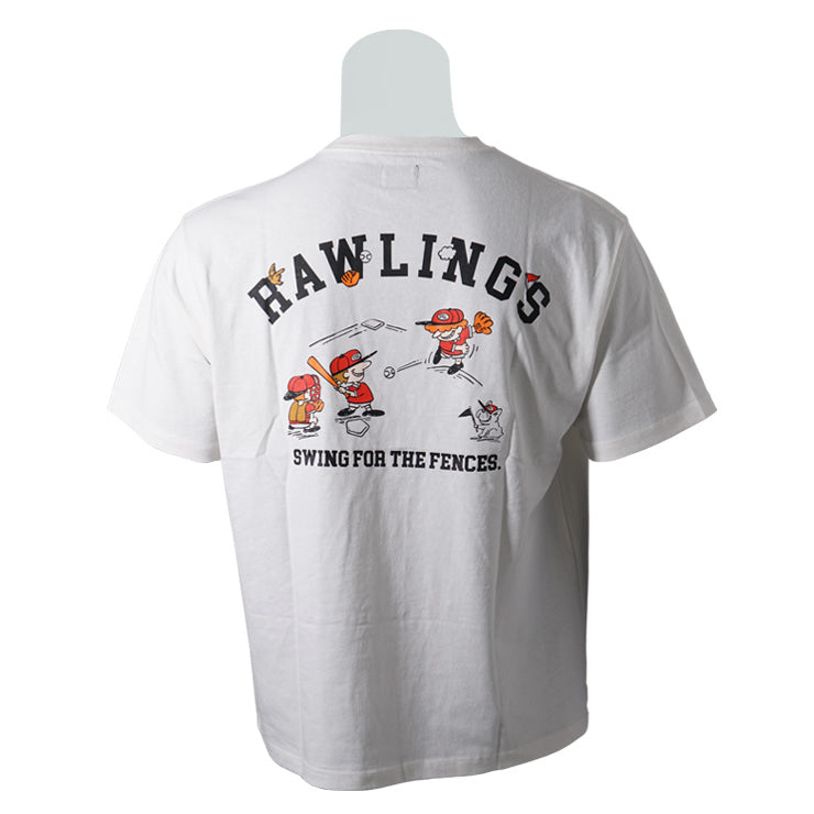 【2026モデル】ローリングス Tシャツ 半袖 BACK PRINT TEE FUN LINE メンズ ユニセックス R6S-014 春 夏 カジュアル タウンユース スポカジ スポーツウェア 半袖シャツ 野球ウェア rawlings