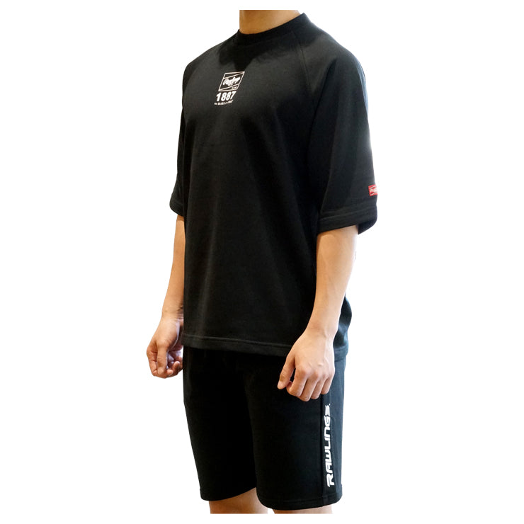 【2024モデル】ローリングス ライトスウェット 半袖 Tシャツ ハーフパンツ 上下セット GROUND RED メンズ ユニセックス AOS14S07 AOP14S04 春 夏 ジャージ 半ズボン カジュアル スポーツウェア トレーニングウェア 野球ウェア ランニング rawlings 大きいサイズあり あす楽
