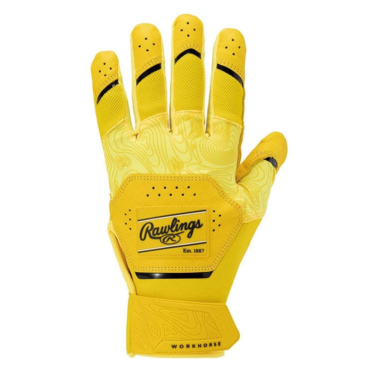 【2025モデル】ローリングス バッティンググローブ WORK HORSE 両手用 一般向け 天然皮革 WH25BG バッティング手袋 バッティンググラブ 打者用手袋 練習 試合 ソフトボール rawlings