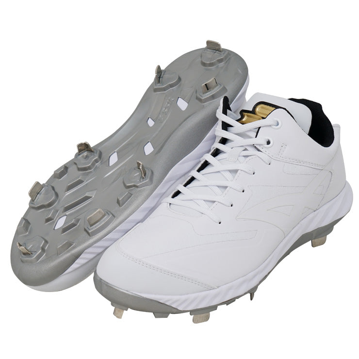 【2024モデル】SSK 野球 限定 白スパイク 金具スパイク プロエッジ RG-LW 高校野球対応 RIGUPソール ESF3244RGL ローカット 大人 一般 高校生 中学生 金属スパイク 紐 ひも 軽い 軽量 練習 試合 ホワイト エスエスケイ あす楽