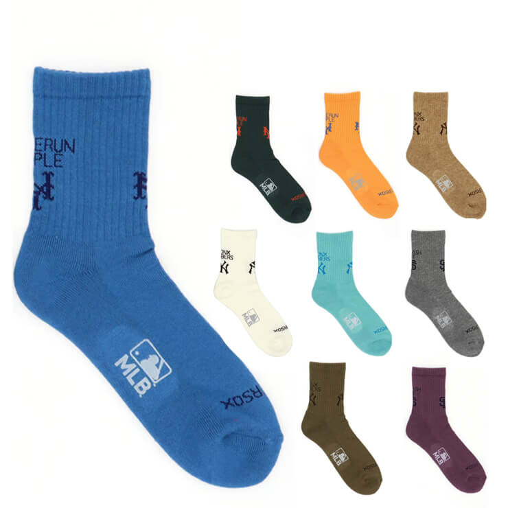 MLB×ROSTER SOX ロスターソックス MLB LOGO SOCKS クルーソックス 1足入り メジャーリーグ ロゴ 靴下 MLB-