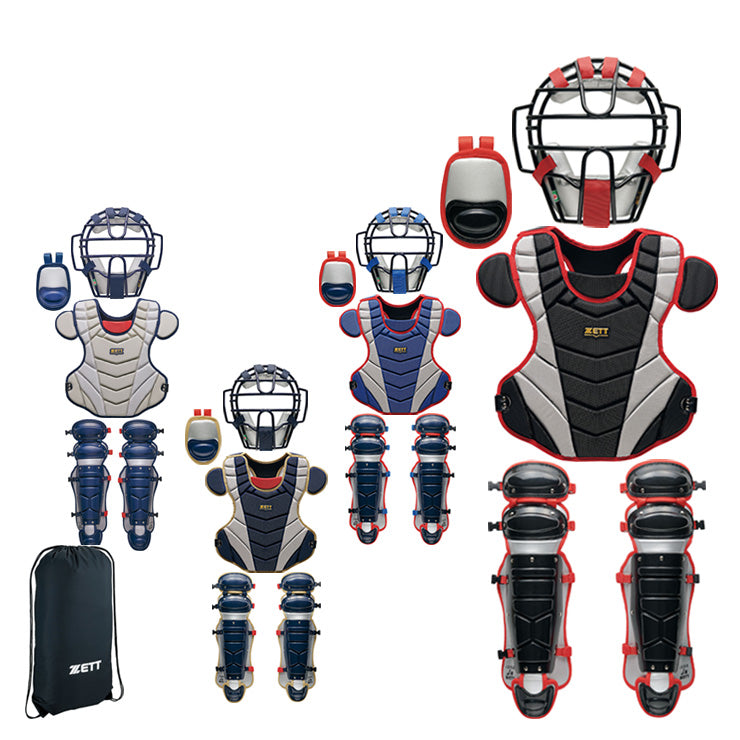 2026モデル】ゼット 一般軟式 ソフトボール キャッチャー防具 4点