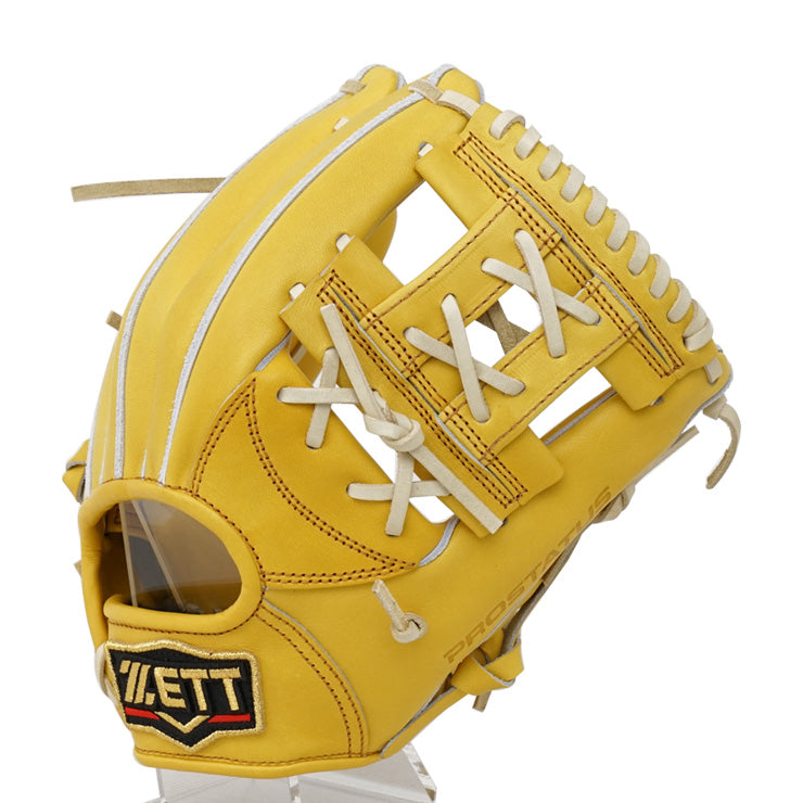 【2024モデル】ゼット プロステイタス 硬式 グローブ グラブ 内野手用 セカンド・ショート向け 右投げ用 トゥルーイエロー×パステルブラウン 高校野球対応 BPROG364 硬式用 小さい 小型 大人 一般 硬式野球 硬式グローブ 硬式グラブ 日本製 国産 PROSTATUS ZETT あす楽
