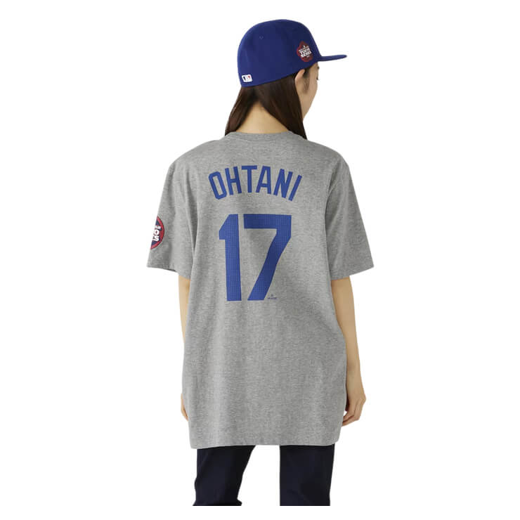 ナイキ 大谷翔平 MLB Tokyo Series 2025 ネーム&ナンバー 半袖 Tシャツ 東京シリーズ 袖パッチ ロサンゼルス・ドジャース グレー 開幕戦 メンズ 06GLD901FP 大谷選手 大谷 グッズ メジャーリーグ nike