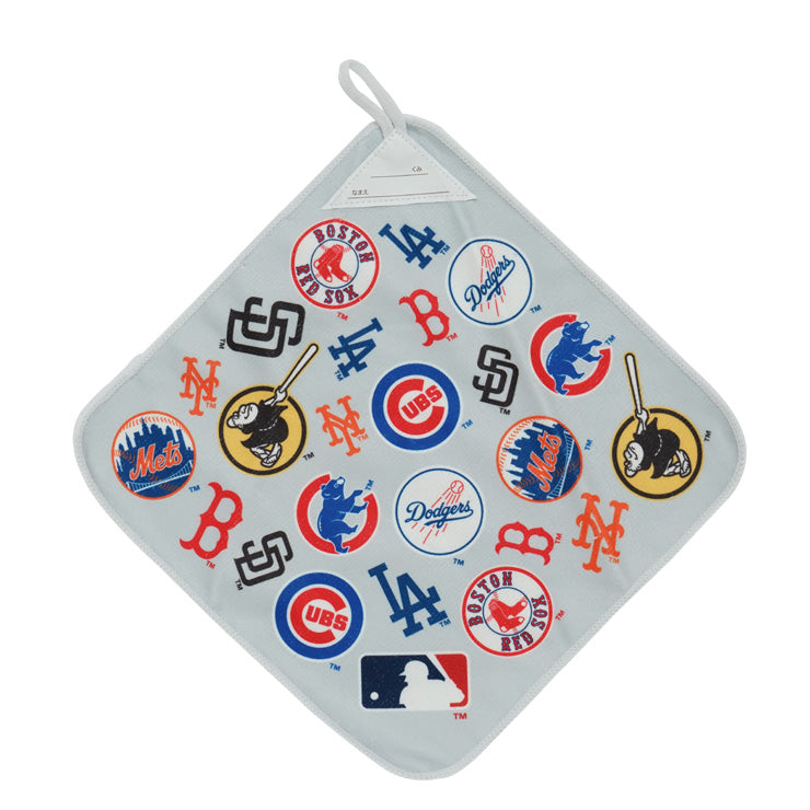 メジャーリーグ MLB ループ付き ハンドタオル 27cm×27cm 3枚セット お名前タグつき ドジャース メッツ カブス レッドソックス パドレス 手拭き 保育園 幼稚園 入園 記念品 進級祝い 入園グッズ 入園準備 入園祝い