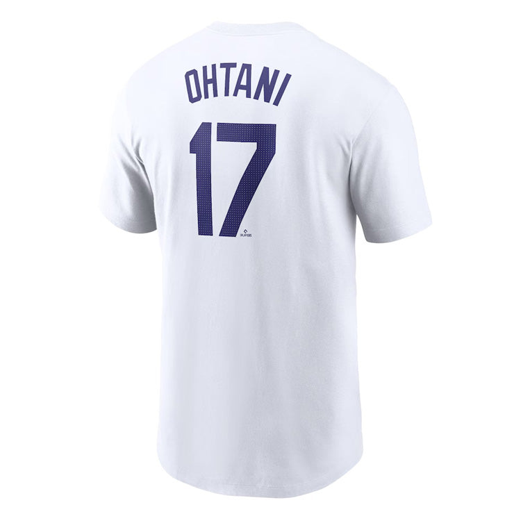 ナイキ 大谷翔平 ロサンゼルス・ドジャース ネーム&ナンバー 半袖 Tシャツ メンズ ユニセックス N199-10A-LD9-01E 大谷選手 大谷 グッズ MLB メジャーリーグ 白 nike
