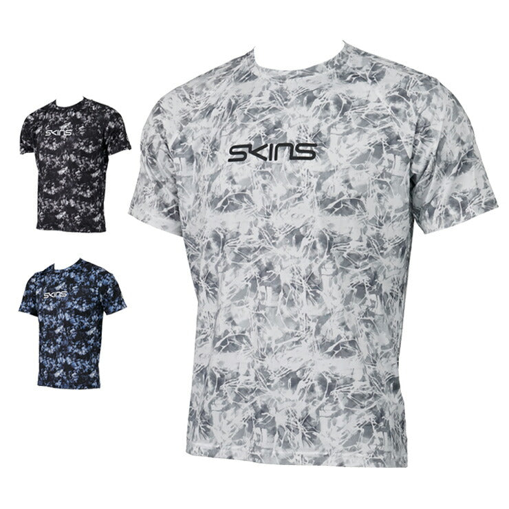 【2023モデル】スキンズ 限定 半袖 Tシャツ ラグランプリントTシャツ メンズ 18429943 夏用 スポーツウェア トレーニングウェ