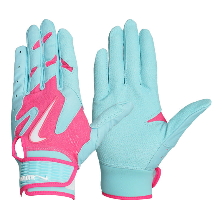 【2025モデル】ナイキ バッティンググローブ アルファ エリート 2.0 両手用 天然皮革 一般向け ピンクパウ×グラシアブルー 大人 BA1203-665 バッティング手袋 バッティンググラブ 打者用手袋 草野球 練習 試合 ソフトボール NIKE