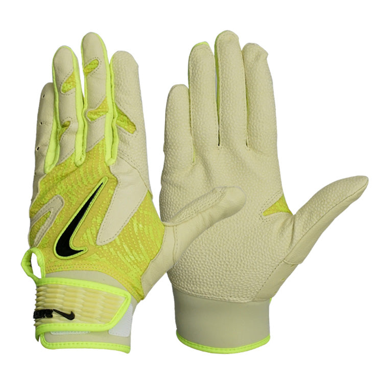【2026モデル】ナイキ バッティンググローブ アルファ エリート 2.0 両手用 天然皮革 一般向け ソニックイエロー×ライフライム 大人 BA1203-727 バッティング手袋 バッティンググラブ 打者用手袋 草野球 練習 試合 ソフトボール NIKE