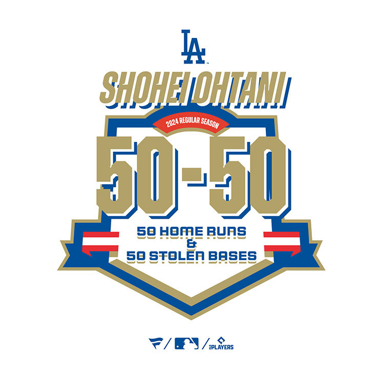 ファナティクス 大谷翔平 50-50 達成記念 ジュニア用 ネーム&ナンバー Tシャツ 半袖 子供服 ML0124FW05 50/50 こども 子ども キッズ ドジャース 大谷 グッズ ウエア ウェア 半袖シャツ MLB メジャーリーグ 記念グッズ 記念アイテム Fanatics