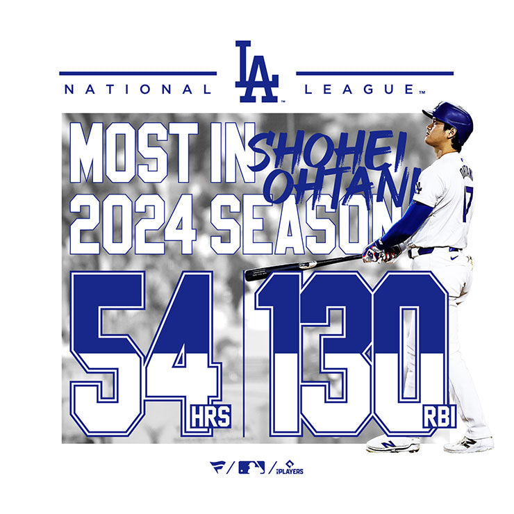 大谷翔平 ジュニア用 ナショナルリーグ ホームラン王&打点王 獲得記念 Tシャツ 半袖 子供服 ML0124FW08 こども キッズ Jr 子ども ドジャース 大谷 グッズ ウエア ウェア 半袖シャツ MLB メジャーリーグ 記念グッズ 記念アイテム ファナティクス Fanatics