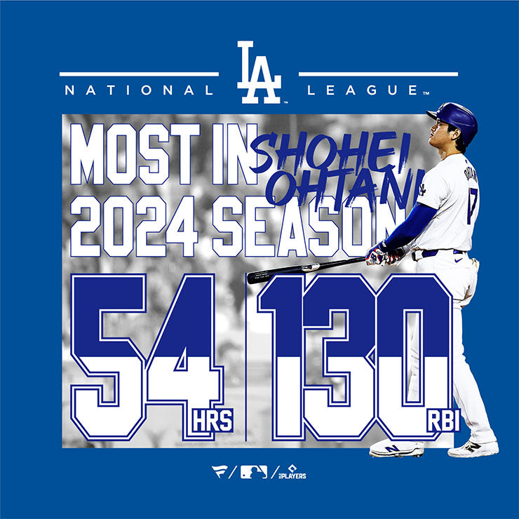 大谷翔平 ナショナルリーグ ホームラン王&打点王 獲得記念 Tシャツ 半袖 大人 メンズ レディース ユニセックス ML0124FW08 ドジャース 大谷 グッズ ウエア ウェア 半袖シャツ MLB メジャーリーグ 記念グッズ 記念アイテム ファナティクス Fanatics