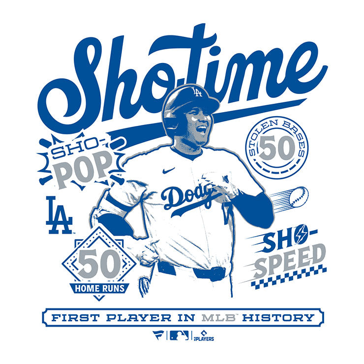 大谷翔平 50-50 達成記念 Tシャツ 半袖 50/50 CLUB SHOTIME 大人 メンズ レディース ユニセックス ML0124FW10 50/50 ドジャース 大谷 グッズ ウエア ウェア 半袖シャツ MLB メジャーリーグ 記念グッズ 記念アイテム ファナティクス Fanatics