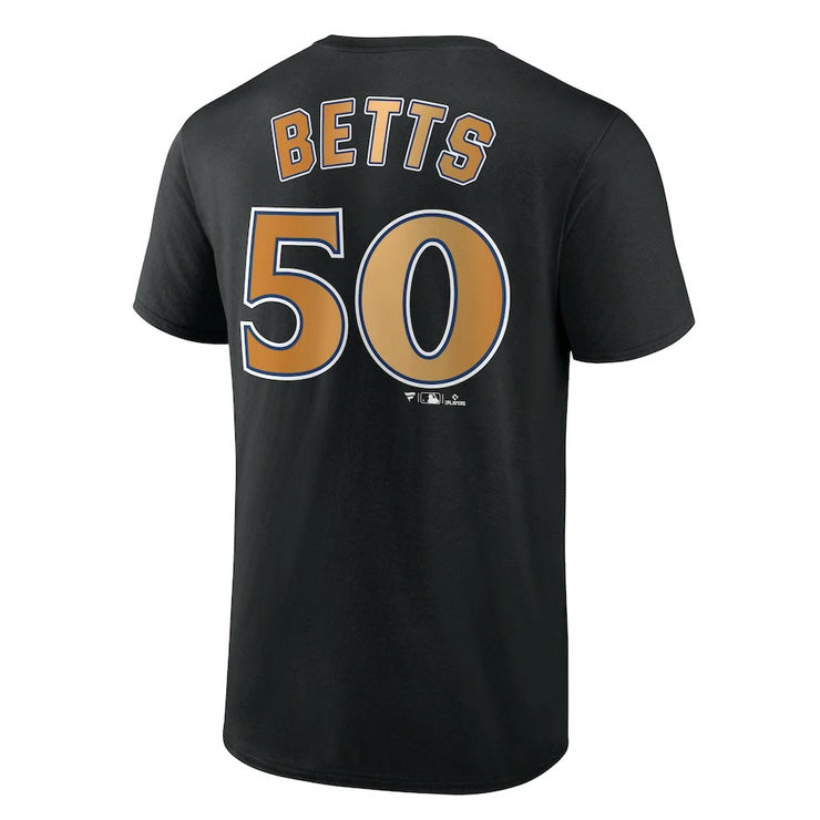 ムーキー・ベッツ ワールドシリーズ2024 優勝記念 ネーム&ナンバー Tシャツ 半袖 大人 メンズ レディース ML0124FW176 ドジャース ベッツ グッズ ウエア ウェア 半袖シャツ MLB メジャーリーグ 記念グッズ 記念アイテム ファナティクス Fanatics