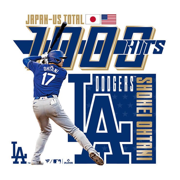 ファナティクス ジュニア用 大谷翔平 日米通算1000本安打 記念Tシャツ 半袖 こども 子供 キッズ ML0124AS0031 子供服 ドジャース 大谷 ウエア ウェア グッズ コットン 綿 半袖シャツ MLB メジャーリーグ Fanatics