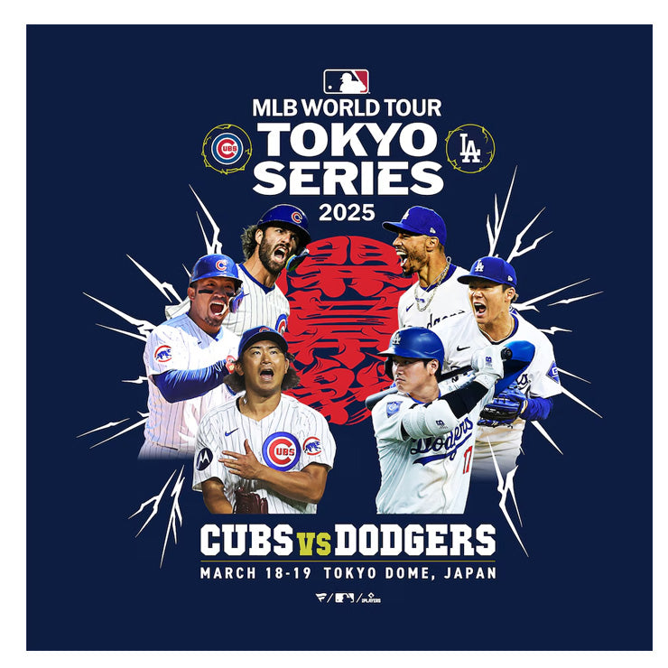 MLB Tokyo Series 2025 カブス vs ドジャース ジュニア用 半袖 Tシャツ 東京シリーズ 開幕戦 子供服 ML0125SS23 こども キッズ Jr 子ども グッズ ウエア ウェア 半袖シャツ メジャーリーグ 記念グッズ 記念アイテム ファナティクス Fanatics