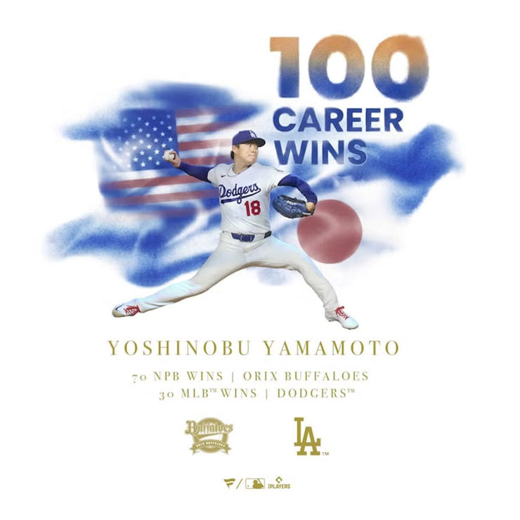 ドジャース 山本由伸 日米通算100勝達成記念 グッズ Tシャツ 半袖 大人 メンズ ユニセックス ML0126SS0032 ウエア ウェア 記念グッズ 記念アイテム ファナティクス Fanatics