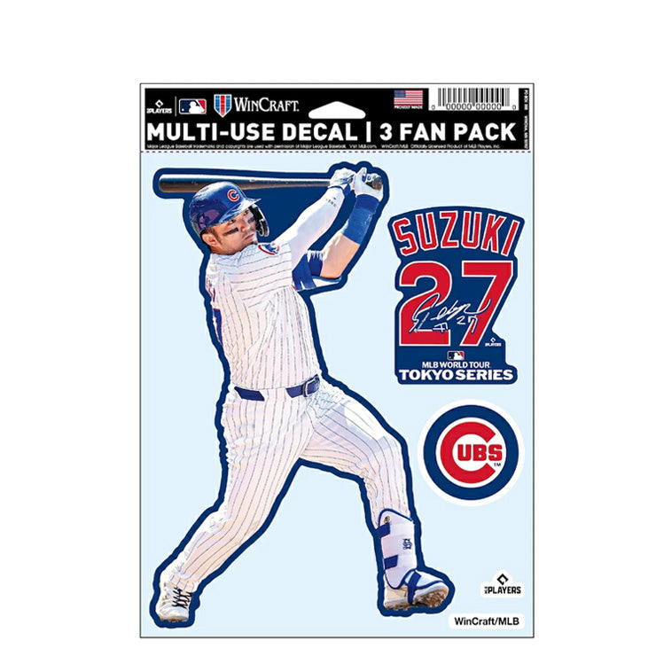 鈴木誠也 MLB Tokyo Series 2025 ファンデカール シール 3枚入り 東京シリーズ 開幕戦 カブス ML1325SS19 グッズ メジャーリーグ 記念グッズ 記念アイテム WinCraft
