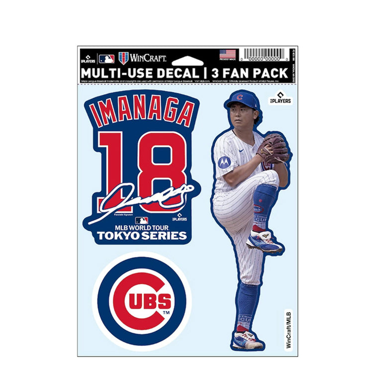 今永昇太 MLB Tokyo Series 2025 ファンデカール シール 3枚入り 東京シリーズ 開幕戦 カブス ML1325SS20 グッズ メジャーリーグ 記念グッズ 記念アイテム WinCraft