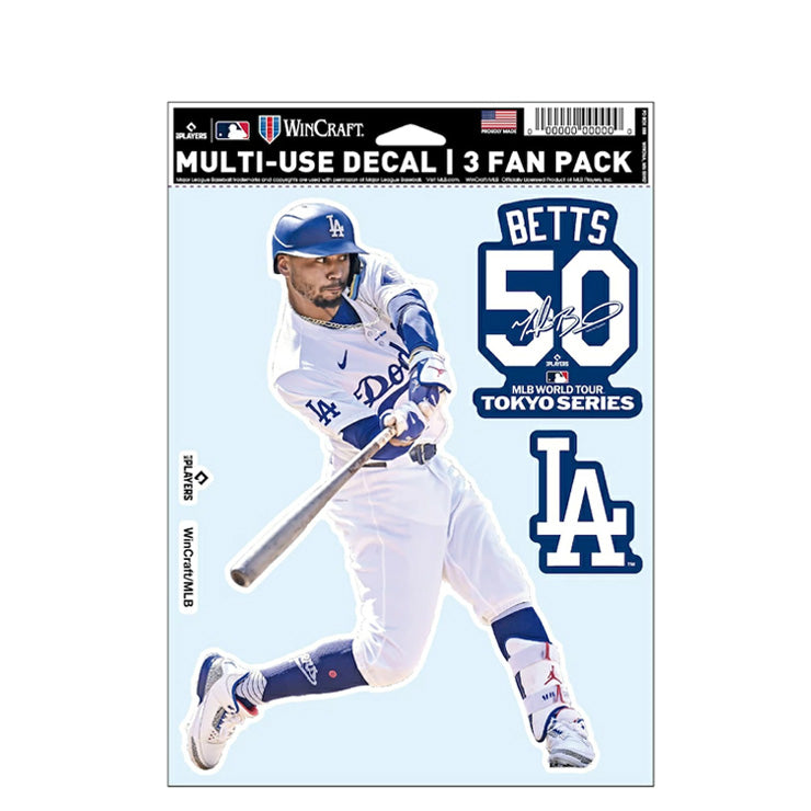 ムーキー・ベッツ MLB Tokyo Series 2025 ファンデカール シール 3枚入り 東京シリーズ 開幕戦 ドジャース ML1325SS21 グッズ メジャーリーグ 記念グッズ 記念アイテム WinCraft