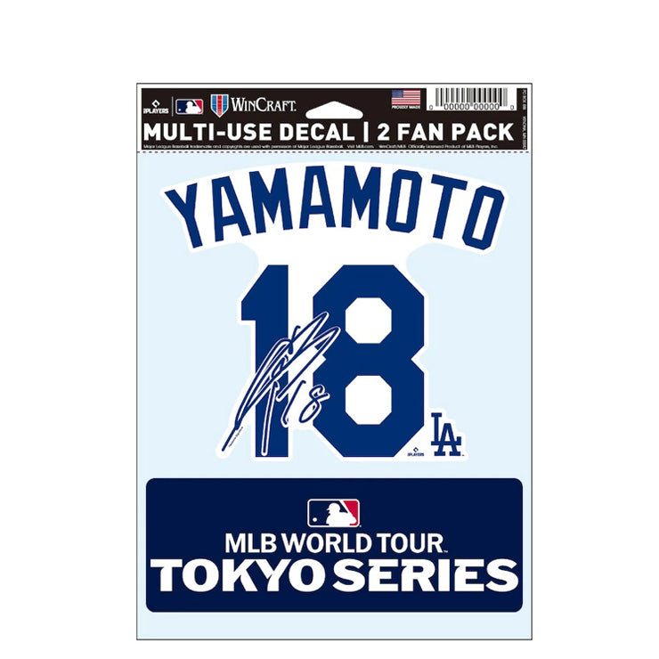 山本由伸 MLB Tokyo Series 2025 ファンデカール ネーム&ナンバー シール 東京シリーズ 開幕戦 ドジャース ML1325SS24 グッズ メジャーリーグ 記念グッズ 記念アイテム WinCraft