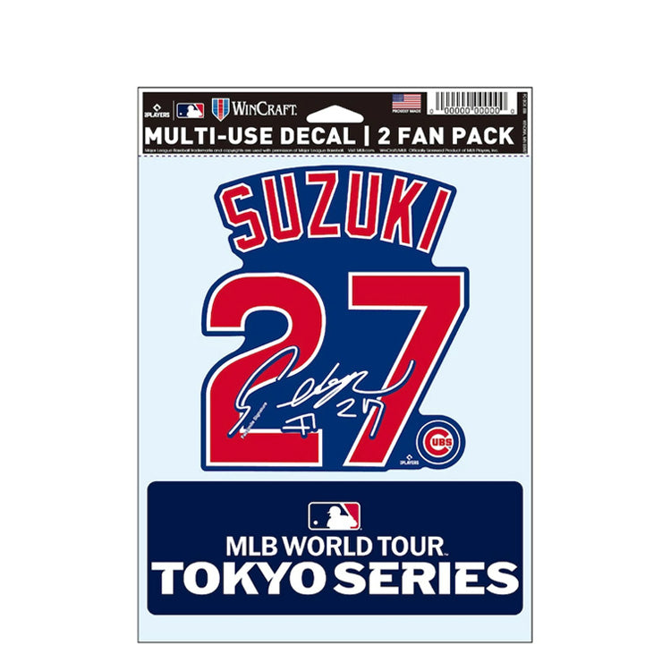 鈴木誠也 MLB Tokyo Series 2025 ファンデカール ネーム&ナンバー シール 東京シリーズ 開幕戦 カブス ML1325SS25 グッズ メジャーリーグ 記念グッズ 記念アイテム WinCraft