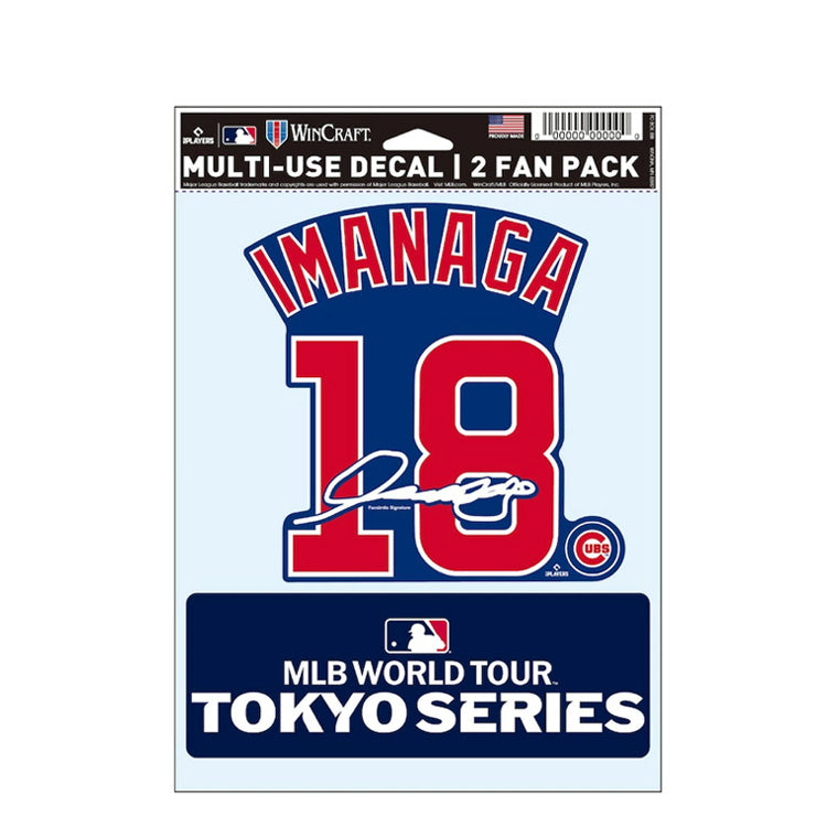 今永昇太 MLB Tokyo Series 2025 ファンデカール ネーム&ナンバー シール 東京シリーズ 開幕戦 カブス ML1325SS26 グッズ メジャーリーグ 記念グッズ 記念アイテム WinCraft