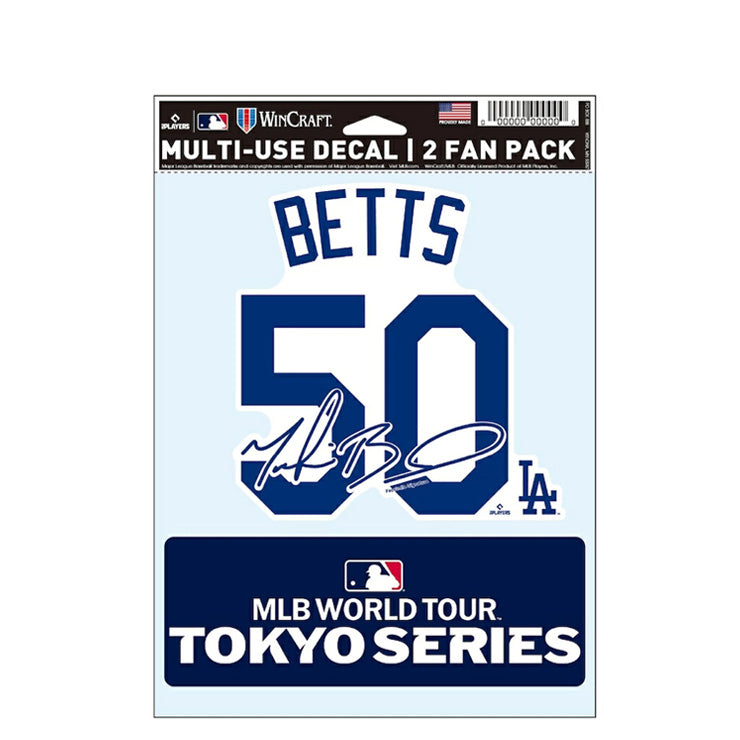 ムーキー・ベッツ MLB Tokyo Series 2025 ファンデカール ネーム&ナンバー シール 東京シリーズ 開幕戦 ドジャース ML1325SS27 グッズ メジャーリーグ 記念グッズ 記念アイテム WinCraft