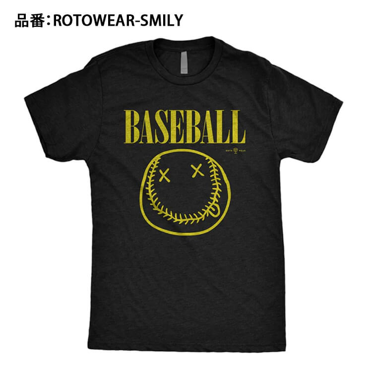【日本未発売】野球 スマイリー ニルヴァーナパロディ Tシャツ スマイル ニコちゃん 半袖 メンズ ユニセックス 夏物 Smells Like Seam Spirit T-Shirt NIRVANA 並行輸入品 カジュアル スポカジ 普段着 スポーツウェア トレーニングウェア 夏用 直輸入品 大きいサイズ