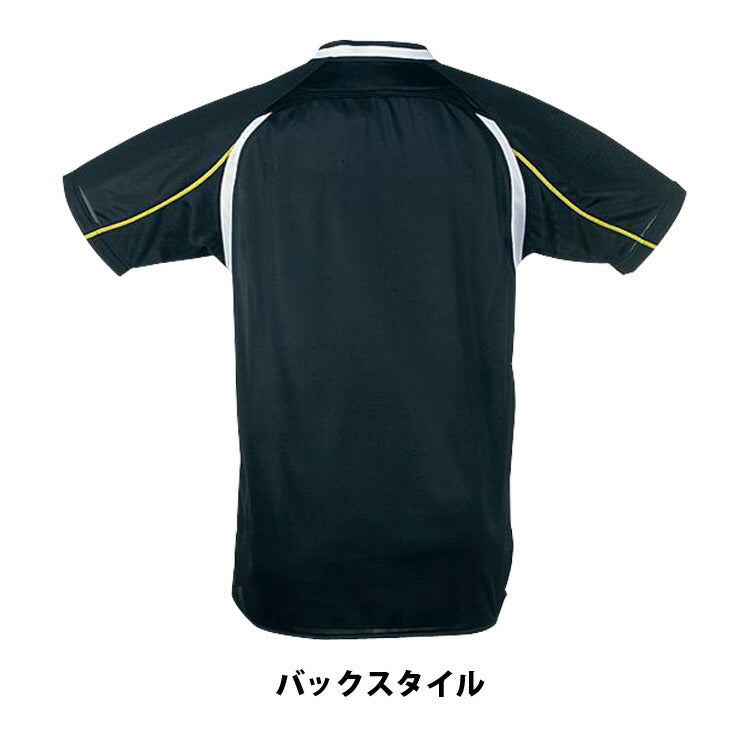 ミズノ 野球 マルチベースボールシャツ ハーフボタン 小衿付き ブラック×ホワイト×イエロー S M L O XO 52LE209 mizuno