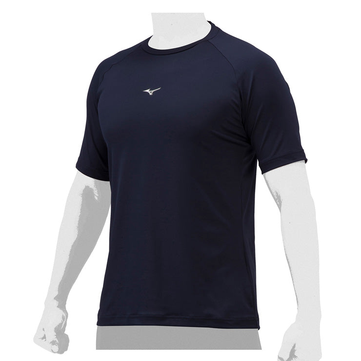 ミズノ 野球 アンダーシャツ 半袖 丸首 ゼロプラス ブラック ネイビー 夏用 12JAAP30 大人 一般 高校生 中学生 高校野球 メンズ レディース ユニセックス インナー シャツ 春用 秋用 黒 紺 大きいサイズあり mizuno